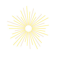 Obraz premium An abstract transparent retro golden art deco sunburst shape design element.