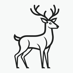 line art illustration of a deer with antlers