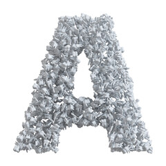 Alphabet made of teeth, letter A
