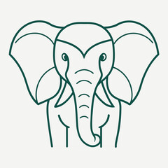 a minimalist line art illustration of an elephant