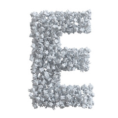 Alphabet made of teeth, letter E