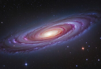 Generative AI creates a colorful cosmic landscape of purple and red hues, with twinkling stars in the distance