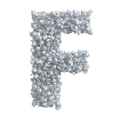 Alphabet made of teeth, letter F