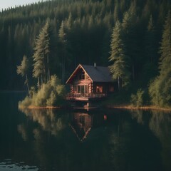 Obraz premium house on the lake