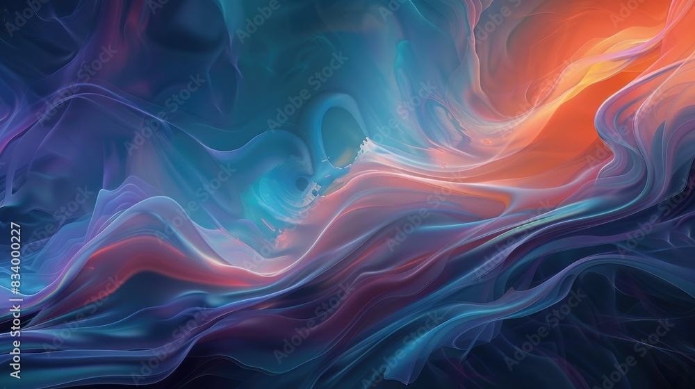 Poster colorful abstract painting with a smooth transition of colors aig51a.