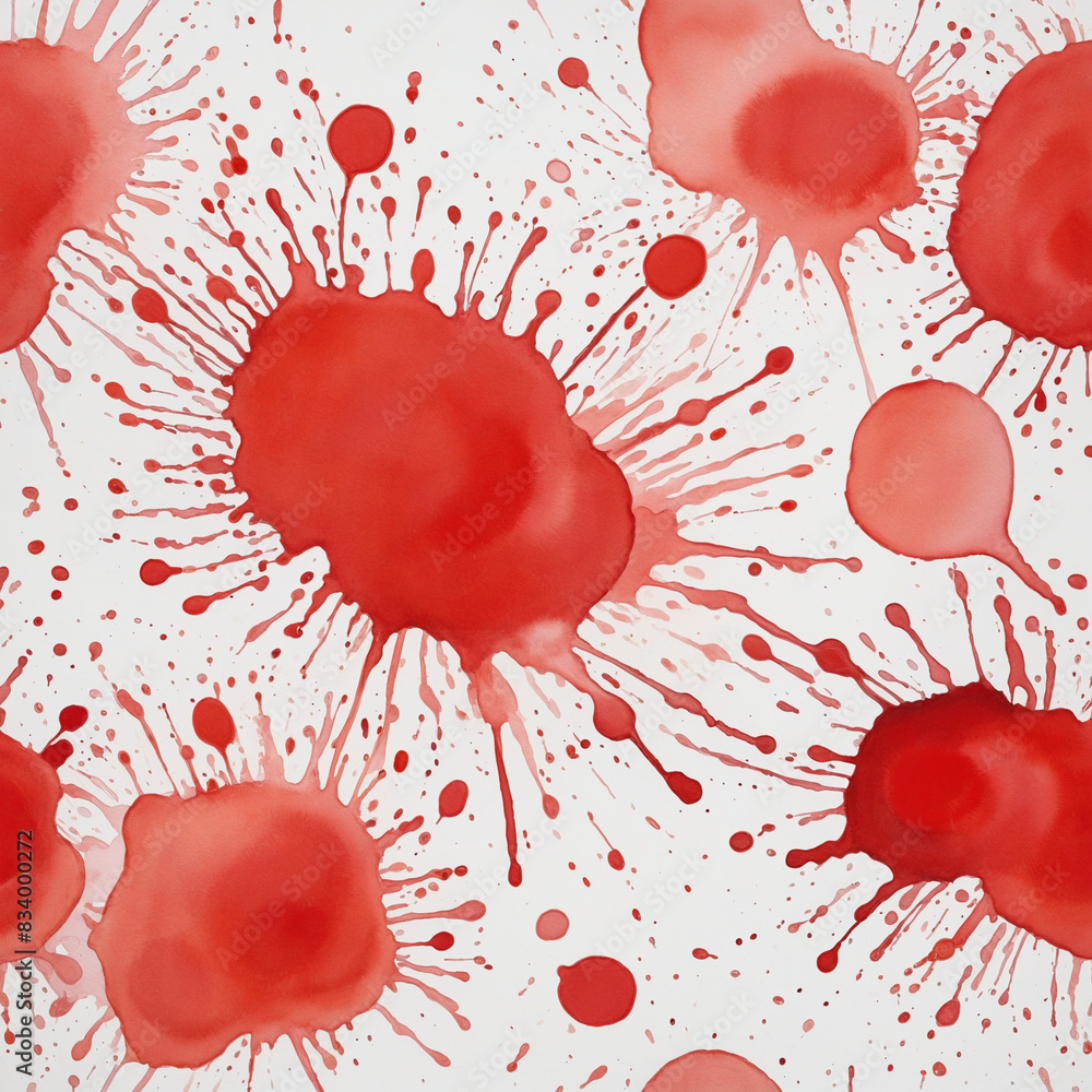 Aufkleber abstract watercolor red stain design with transparent overlay on textured canvas background