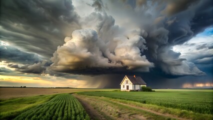 clouds over the village