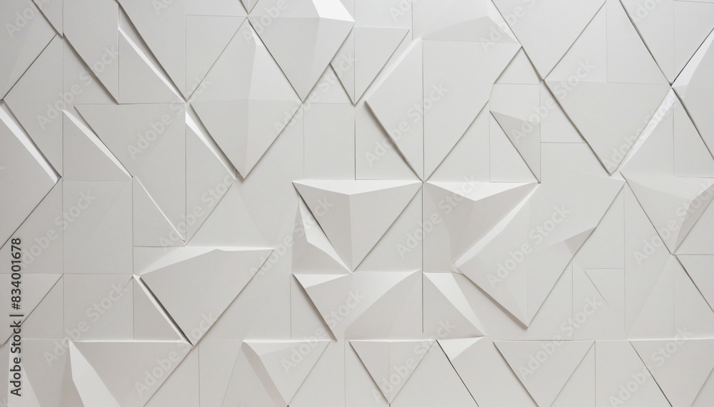 Poster sleek white triangular shapes create a visually striking and contemporary geometric backdrop on the 