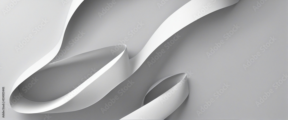 Aufkleber three-dimensional abstract paper scroll ribbon with minimalist design and modern wallpaper aesthetic