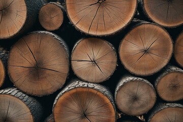 Naklejka premium stack of logs