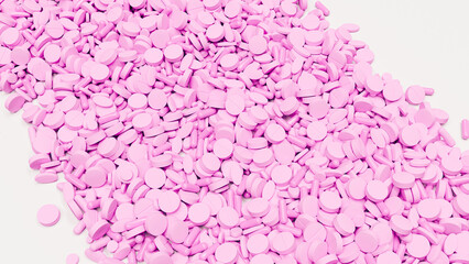 Pink medication female health care estrogen background dangerous transgender unethical drugs 3d illustration render digital rendering