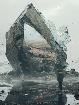 Capture the unsettling fusion of isolation and chaos with a surreal