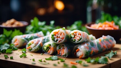 Nourishing Vietnamese Spring Rolls A Colorful and Healthy Fresh Food Alternative.