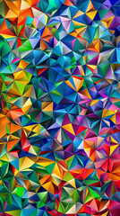 Multicolored triangle shapes vertical
