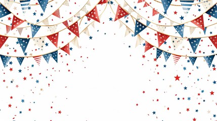 Obraz premium Confetti and Bunting for Memorial Day Celebration
