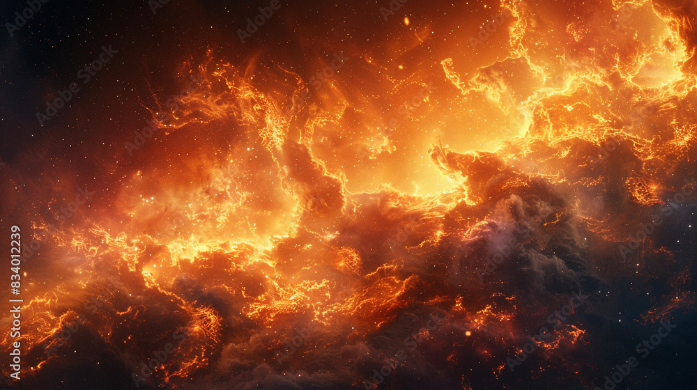 Canvas Prints fiery nebula in deep space