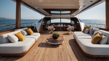 Fototapeta premium Yacht exterior design on the sea