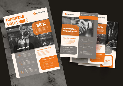 Orange And Gray Modern Corporate Business Brochure Template