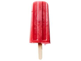 red popsicle ice cream isolated on white background, clipped cutout