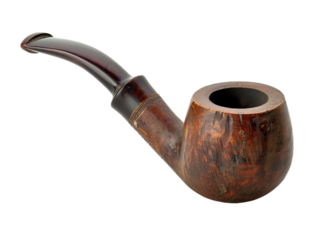 brown, wooden pipe isolated on white