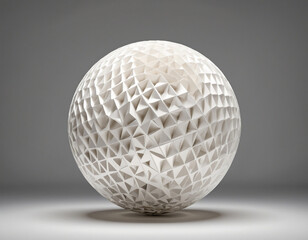 Modern geometric illustration of a white abstract sphere in 3D render