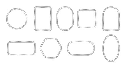 Set of different shape rope frame vector