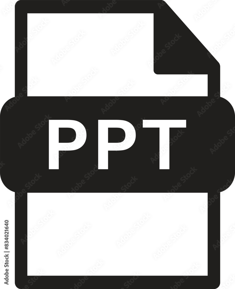 Poster ppt file format icon isolated on white background . power point file icon vector