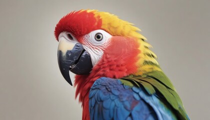Obraz premium A colorful parrot is standing on a white background