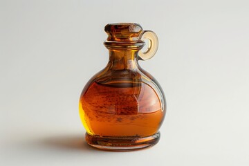 bottle of myrrh oil on plain white background from Generative AI 