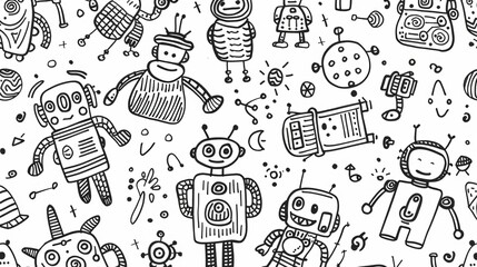 Custom vertical slats with your photo A whimsical seamless vector pattern of cute doodle-style robots.

