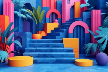 High-quality 3D illustrations with flat design aesthetics, depicting stylized graphics, symbols, and symbols with clean lines and bold colors, tailored for use in various digital and print media