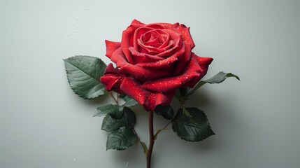 Romantic Gesture with a Single Rose Bouquet Generative AI