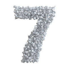 Alphabet made of teeth, number 7