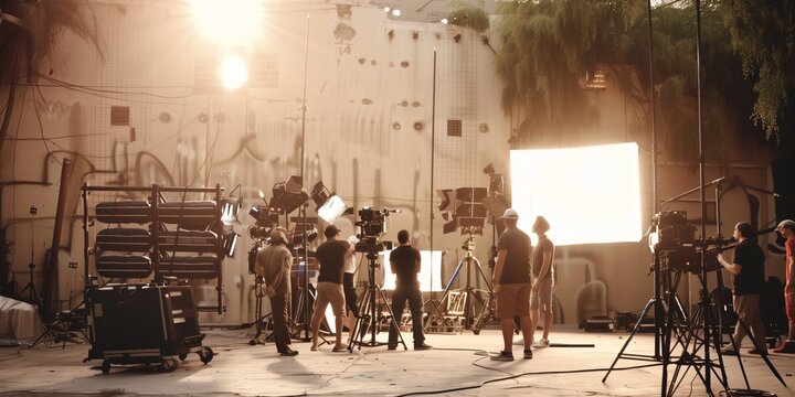 Group of People Standing Around Camera