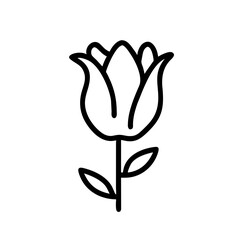 Line art tulip icon