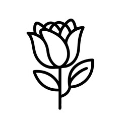 Line art tulip icon