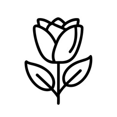 Line art tulip icon