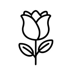 Line art tulip icon