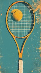 Retro wallpapers with tennis related details.