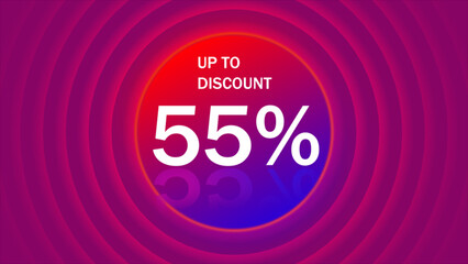 Discount Label up to 55% off Vector Template Design Illustration