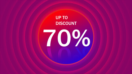 Discount Label up to 70% off Vector Template Design Illustration