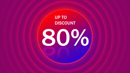 Mega sale special offer, Neon 80 off sale banner. Sign board promotion. Vector illustration