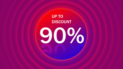 Mega sale special offer, Neon 90 off sale banner. Sign board promotion. Vector illustration