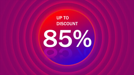 Mega sale special offer, Neon 85 off sale banner. Sign board promotion. Vector illustration