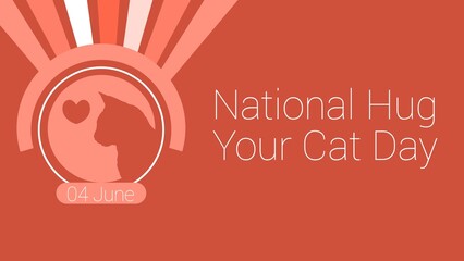 National Hug Your Cat Day web banner design illustration 