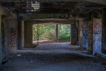 Abandoned Amusement Park Theme Park on a Hill near Lake Como in the Alps in Italy