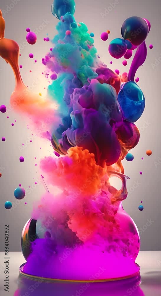 Poster each chemical reaction brings a new burst of color creating a constantly evolving and captivating di