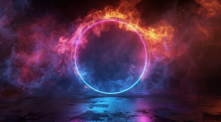 Fototapeta premium Ring of Fire Floating on Water