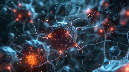 Abstract Medical Nanotechnology Illustration