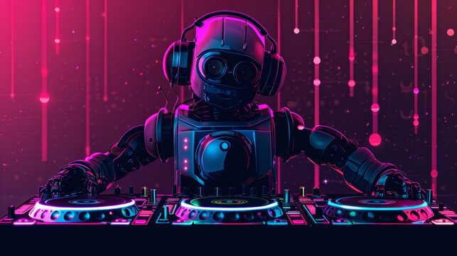 Robot DJ Mixing Music on Turntable